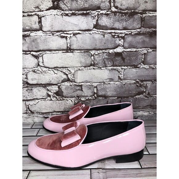 Vtg Duca Pink Patent Leather Velour Bow Loafers Dress Shoes Men’s Sz 41EU/8M US main image 16